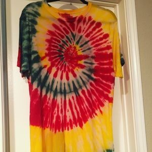 Tie dye shirt.